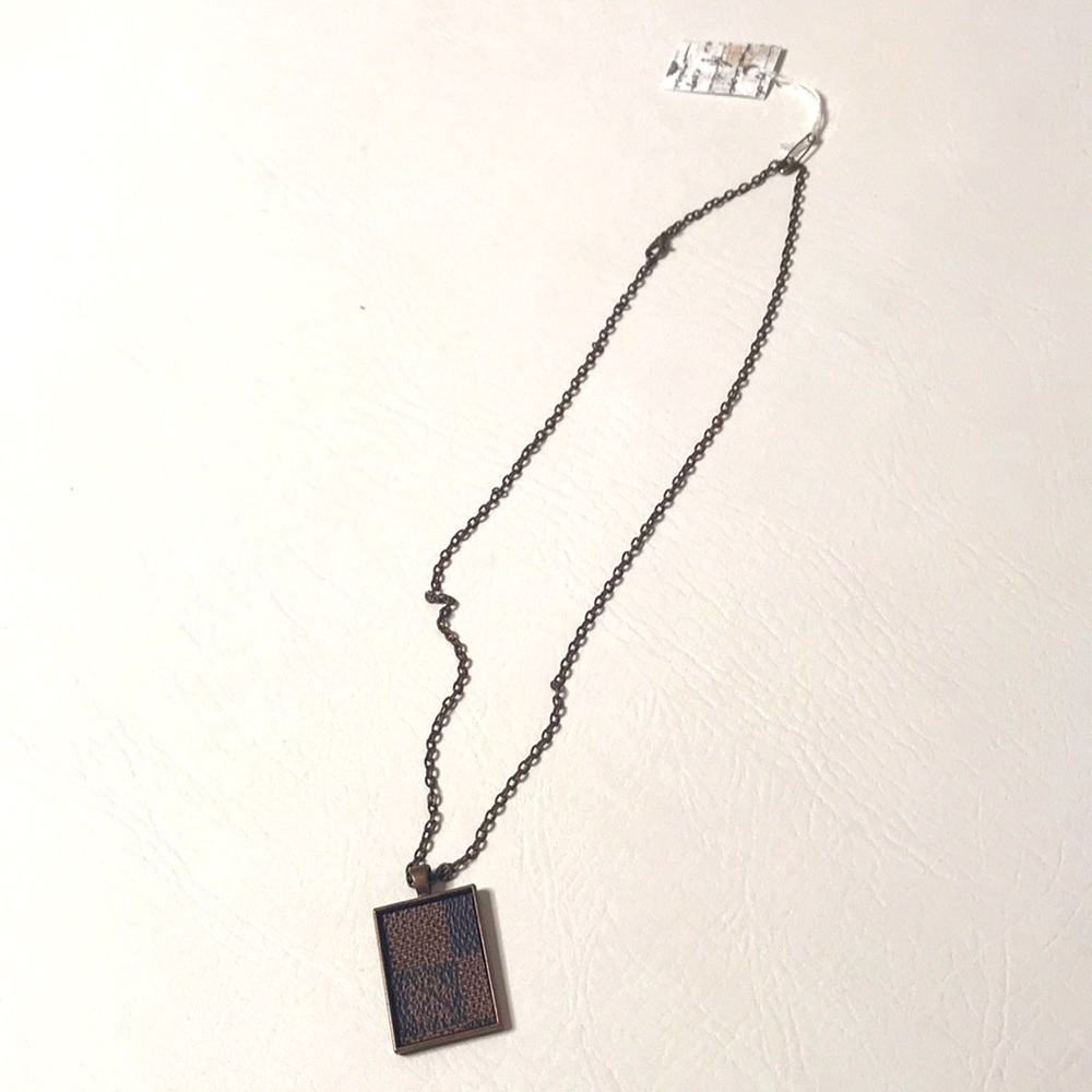 Louis Vuitton necklace made from repurposed leather